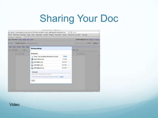 There will be a slide that pops up in the PowerPoint presentation that says “How to share your Google doc”