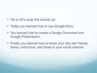 Sharing Your DocVideoVideo