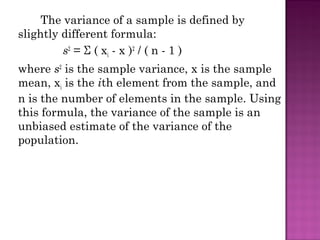 Element Variance Measures of Variation | PPT