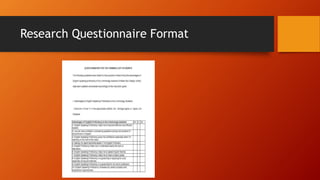 Research Questionnaire Format
 
