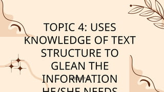 Non Understanding Text text structure is very important when someone need to understand the ...