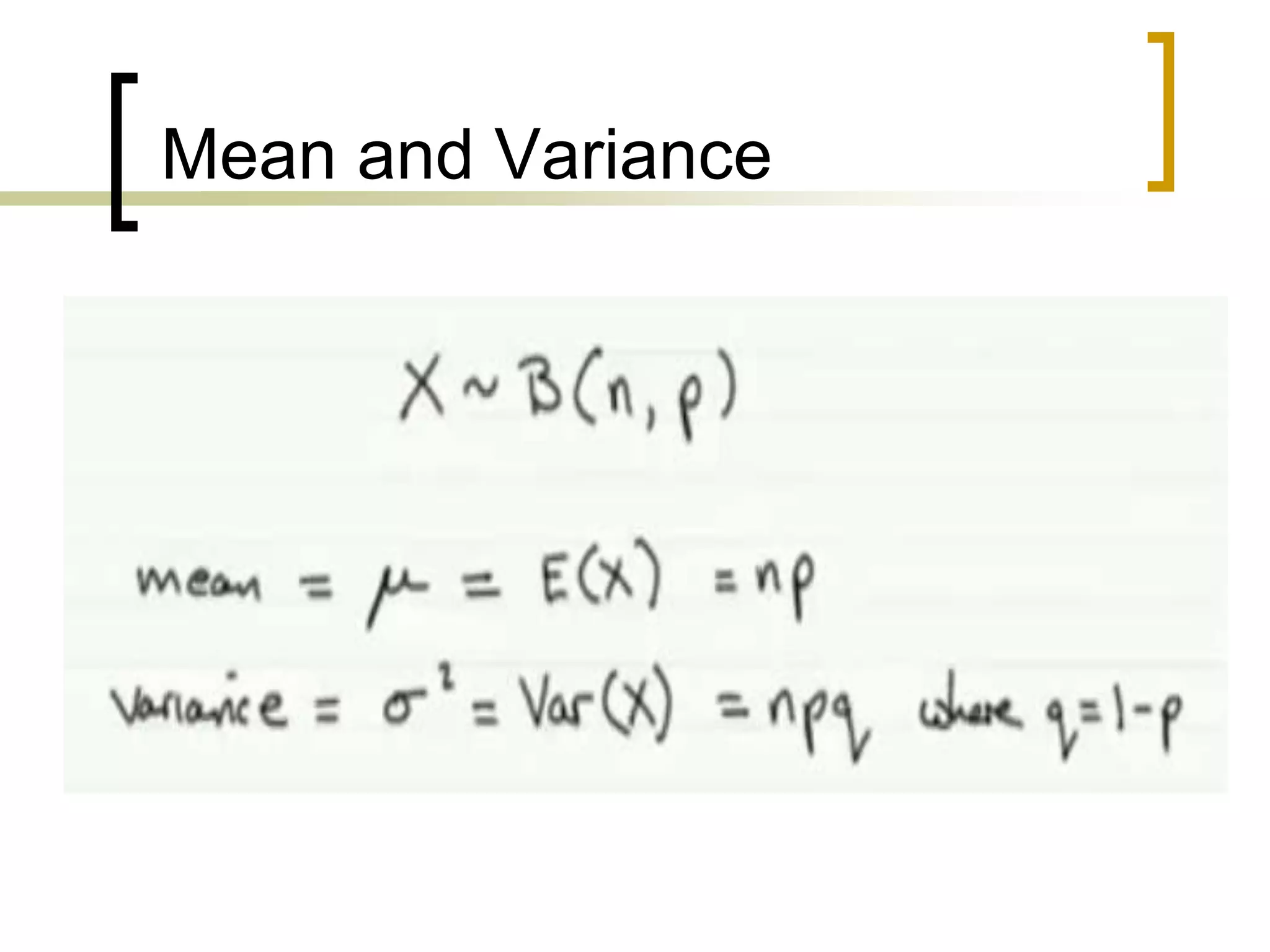 Mean and Variance
 