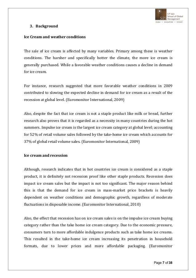 Market Research Project A Study Of The Usage Attitude Of Ice Crea