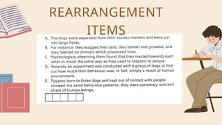 REARRANGEMENT
ITEMS
 