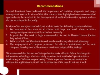 Recommendations
Several literatures have indicated the importance of real-time diagnosis and drugs
management system. In v...