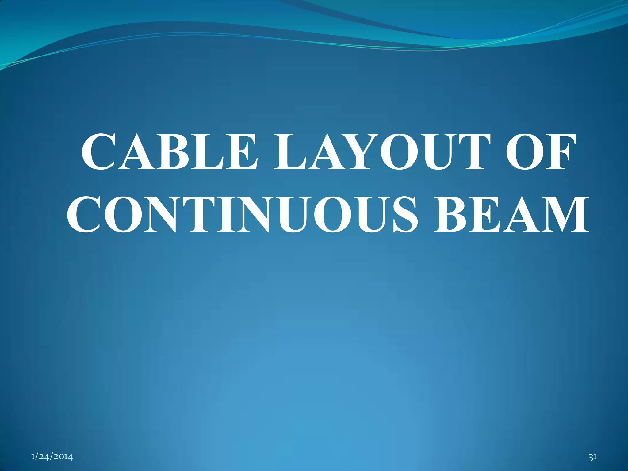 CABLE LAYOUT OF
CONTINUOUS BEAM

1/24/2014

31

 