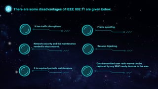 4 There are some disadvantages of IEEE 802.11 are given below,
 
