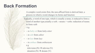 Other Morphological Process | PPTX