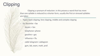Other Morphological Process | PPTX