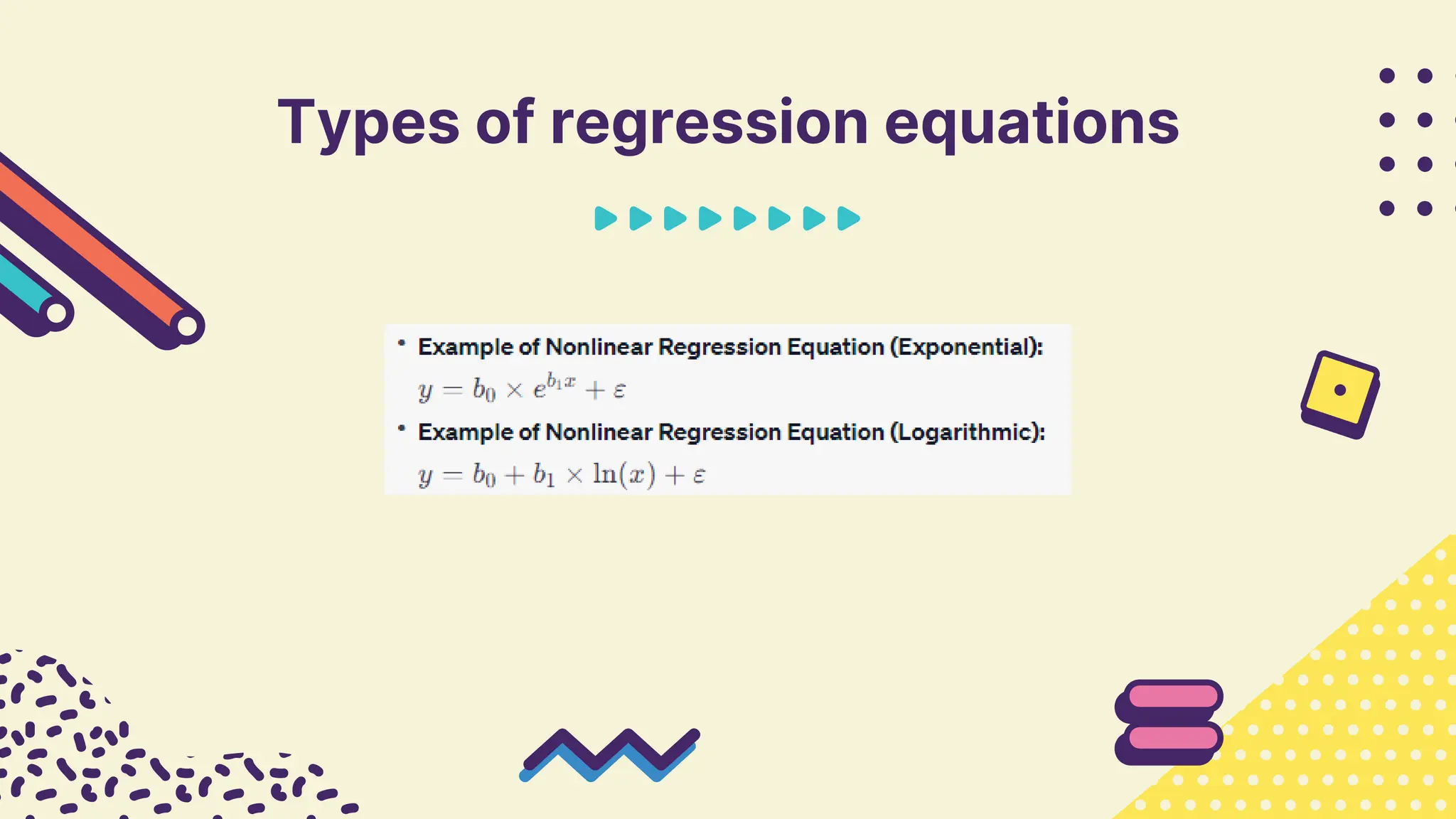 Types of regression equations
 