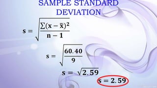 SAMPLE STANDARD
DEVIATION
 