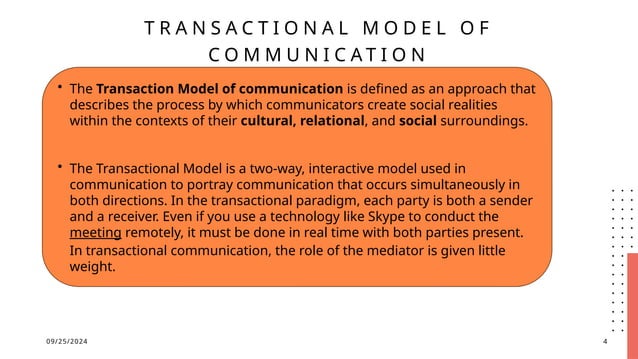 transactional model of communication n | PPT