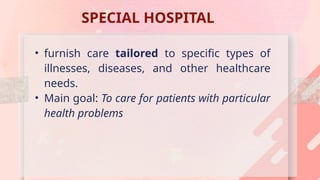CLASSIFICATIONS OF HOSPITAL MODALITIES PPT | PPTX