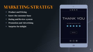 MARKETING STRATEGY
✧ Product and Pricing
✧ Know the customer base
✧ Rating and Review system
✧ Promotion and Advertising
✧ Surprise for delight
11
 