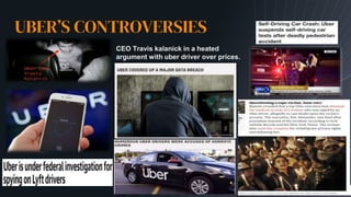 17
CEO Travis kalanick in a heated
argument with uber driver over prices.
UBER’S CONTROVERSIES
 