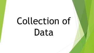 Collection of
Data

 