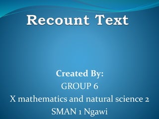 Created By:
GROUP 6
X mathematics and natural science 2
SMAN 1 Ngawi
 