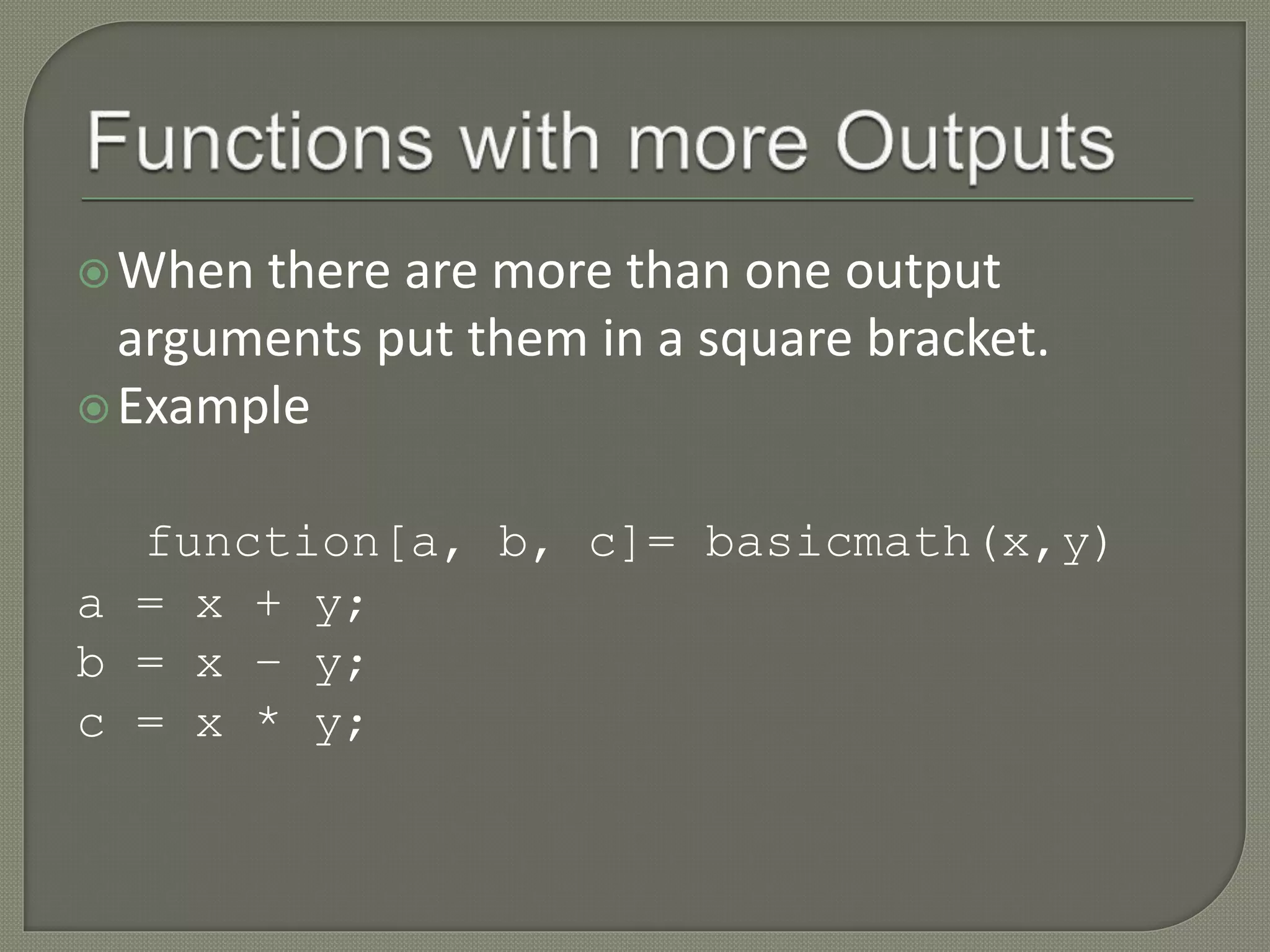 Matlab Functions | PPTX