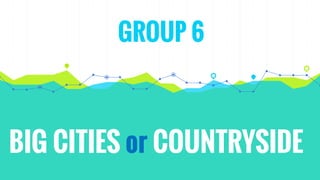 BIG CITIES or COUNTRYSIDE
GROUP 6
 