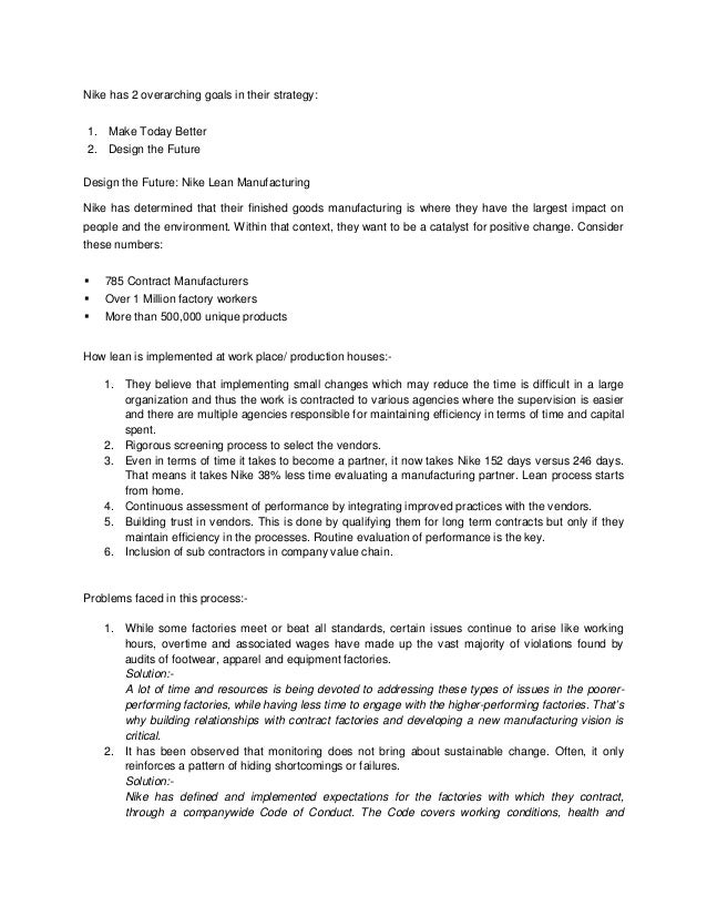 nike lean management