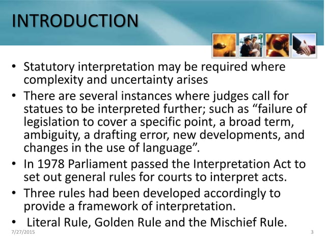 The Rules Of Statutory Interpretation The Rules Of Statutory Interpretation