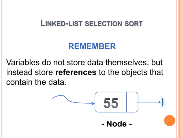 Selection Sort on Linked list | PPT