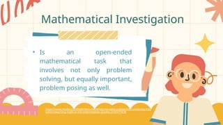 Powerpoint Presentation- MATHEMATICAL INVESTIGATION | PPT