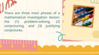 Powerpoint Presentation- MATHEMATICAL INVESTIGATION | PPT