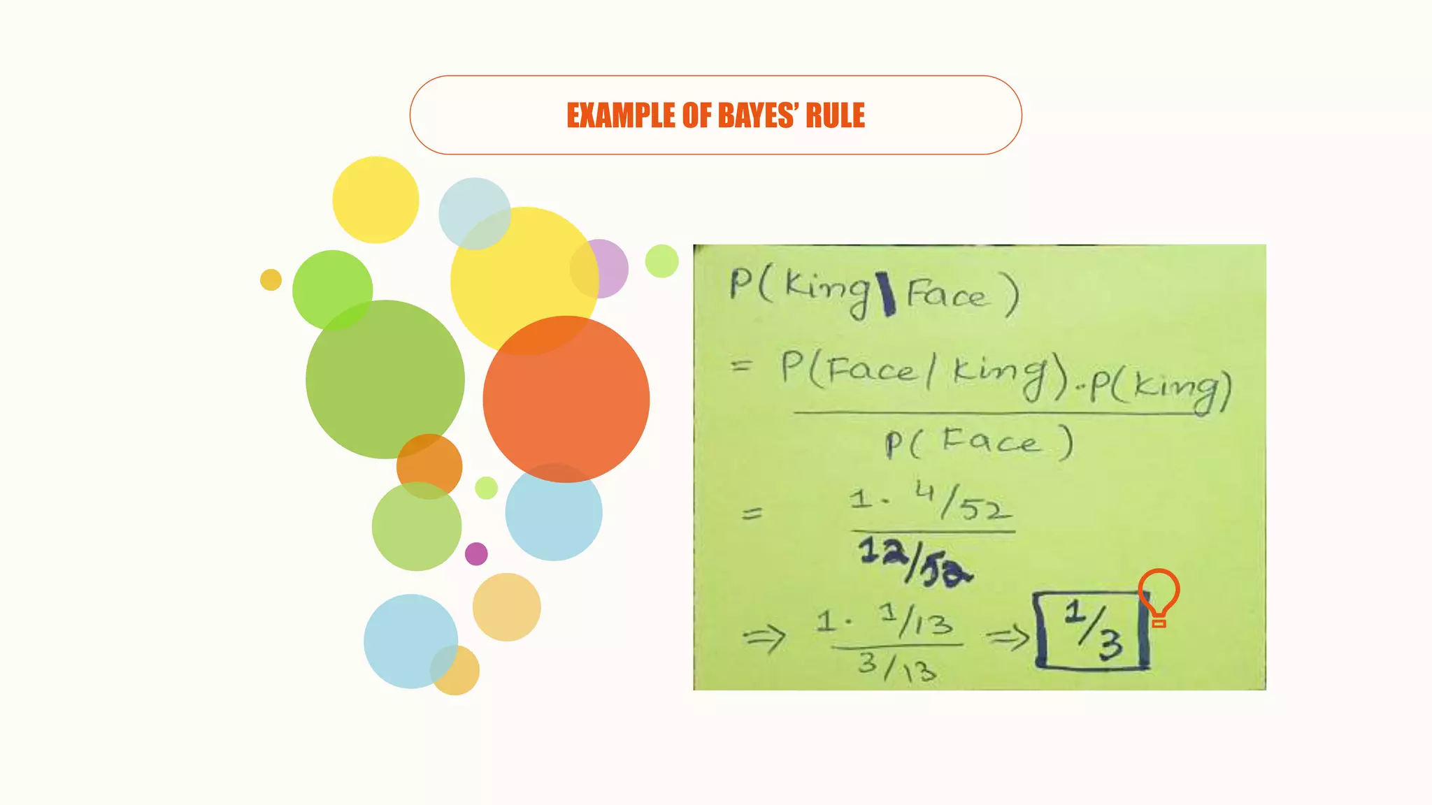 EXAMPLE OF BAYES’ RULE
 