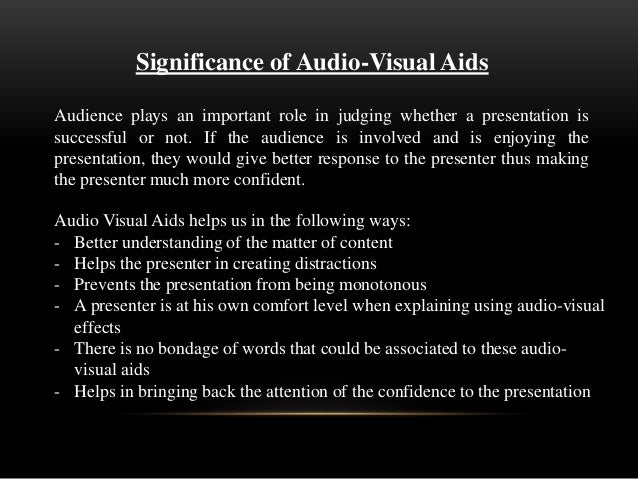 use of audio visual aids in presentation pdf