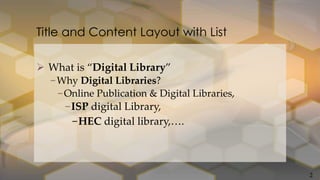Digital Library | PPT