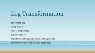 Log Transformation in Image Processing with Example | PPTX