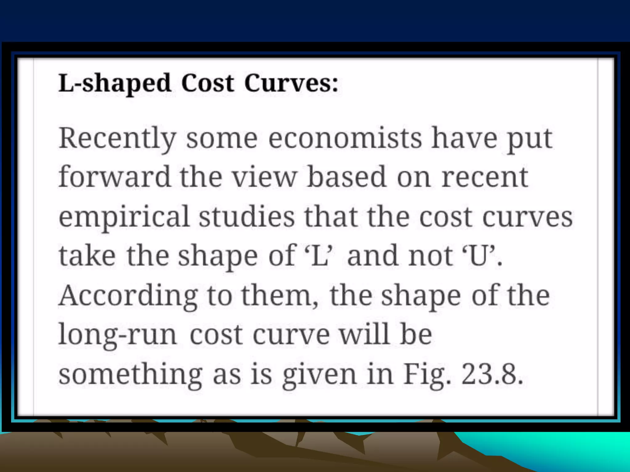 Cost and Cost Curve