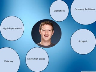 Extremely Ambitious
Arrogant
Workaholic
Highly Experimental
Visionary
Enjoys high stakes
 