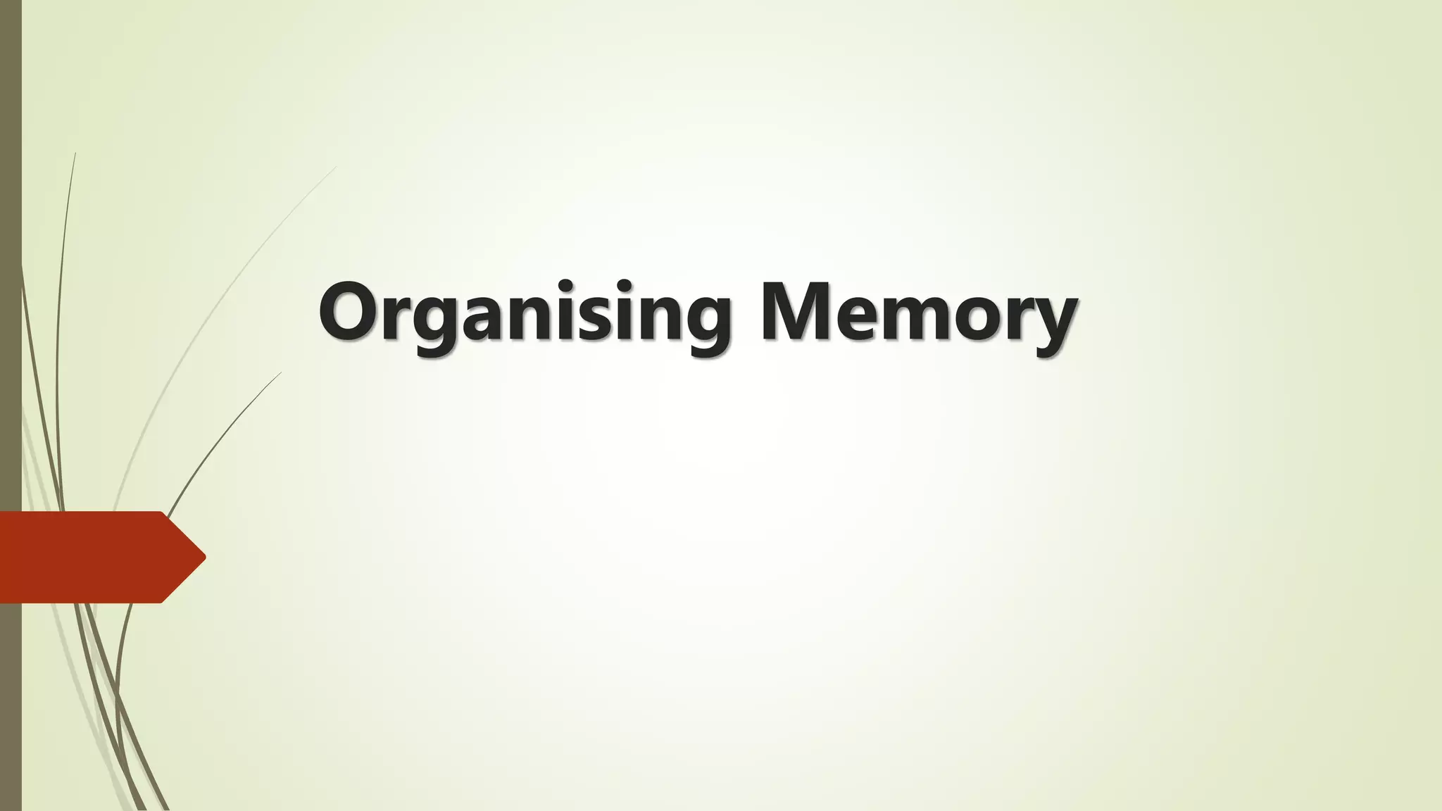Organising Memory
 