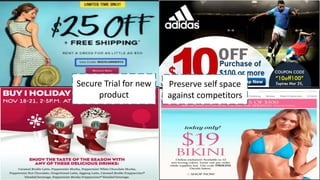 Secure Trial for new
product
Preserve self space
against competitors
6