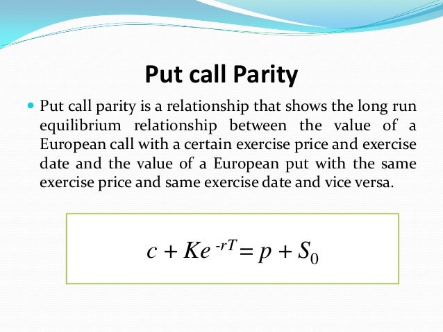 put call parity binary option