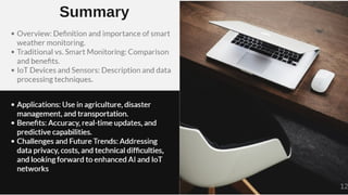 Smart Weather Monitoring System Using IoT | PPTX | Internet | Computing