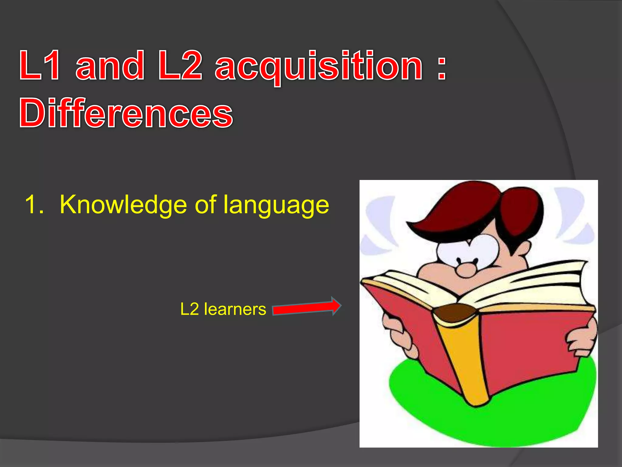 1. Knowledge of language
L2 learners