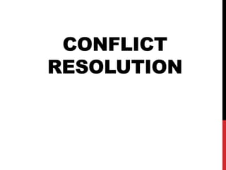 CONFLICT
RESOLUTION
 