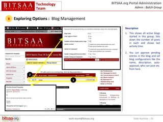 BITSAA.org Portal Administration - Group Admin : Batches