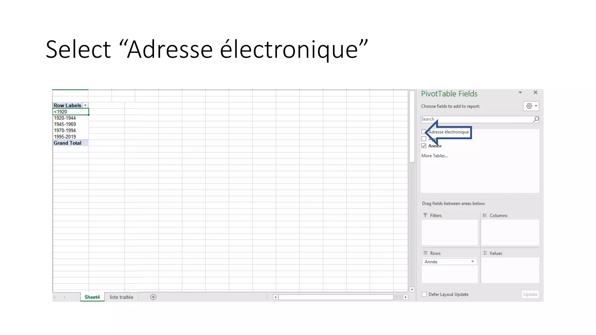 Select “Adresse électronique”