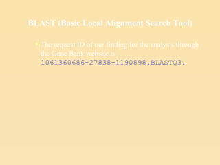 BLAST (Basic Local Alignment Search Tool) ,[object Object]