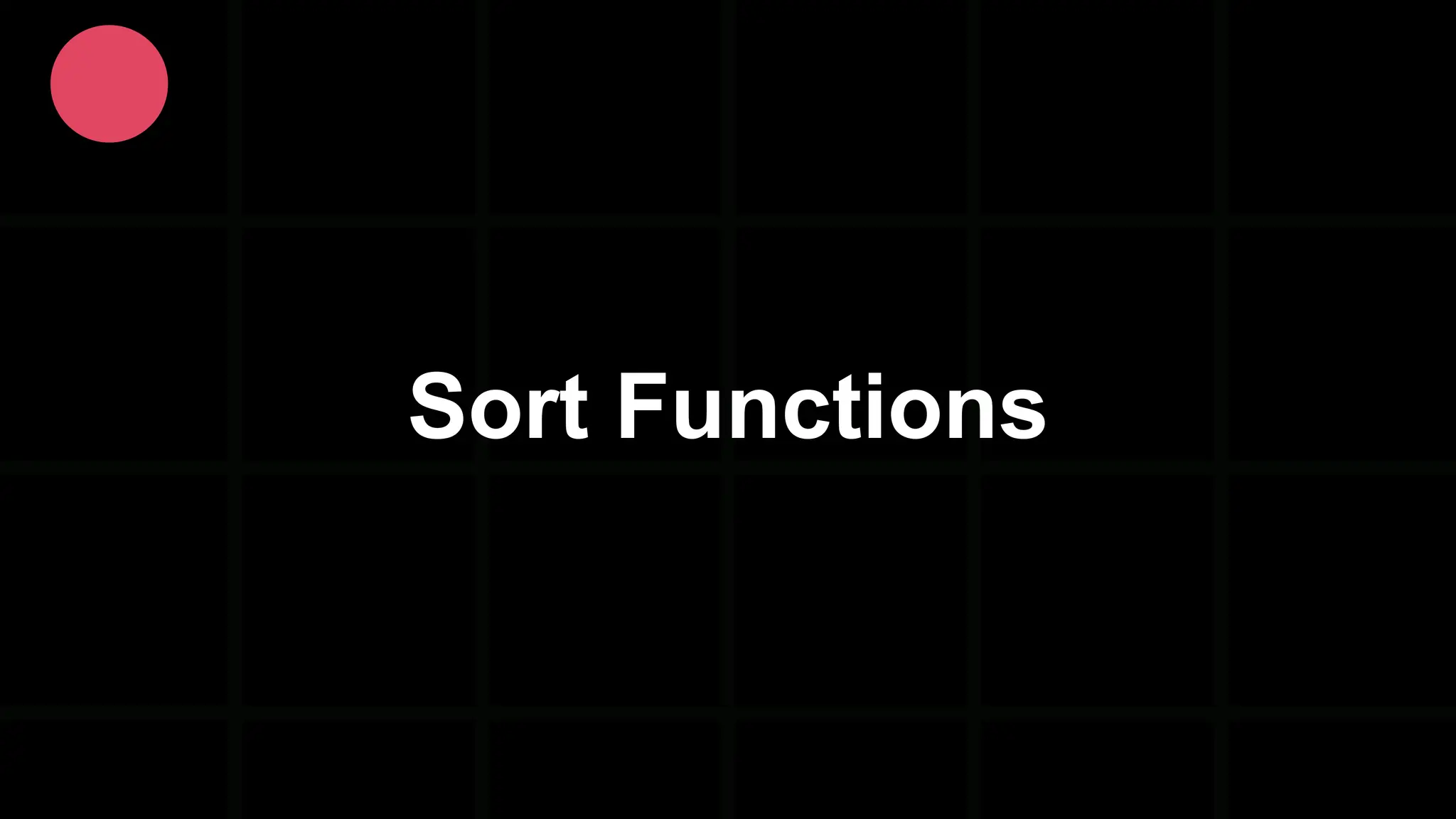 Sort Functions 