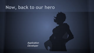 Now, back to our hero 
Application 
Developer 
 