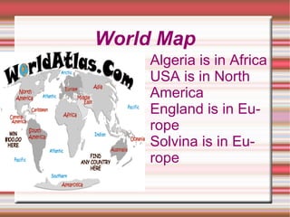 World Map Algeria is in Africa 