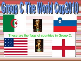 These are the flags of countries in Group C. Group C The World Cup2010   
