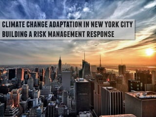 climate change adaptation in new york city
building a risk management response
 