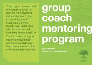 ACC Group Coach Mentoring Program Outline
