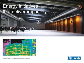 Energy initiatives
that deliver impact

Lindab Cy-nergy – energy estimate system for large rooms

 